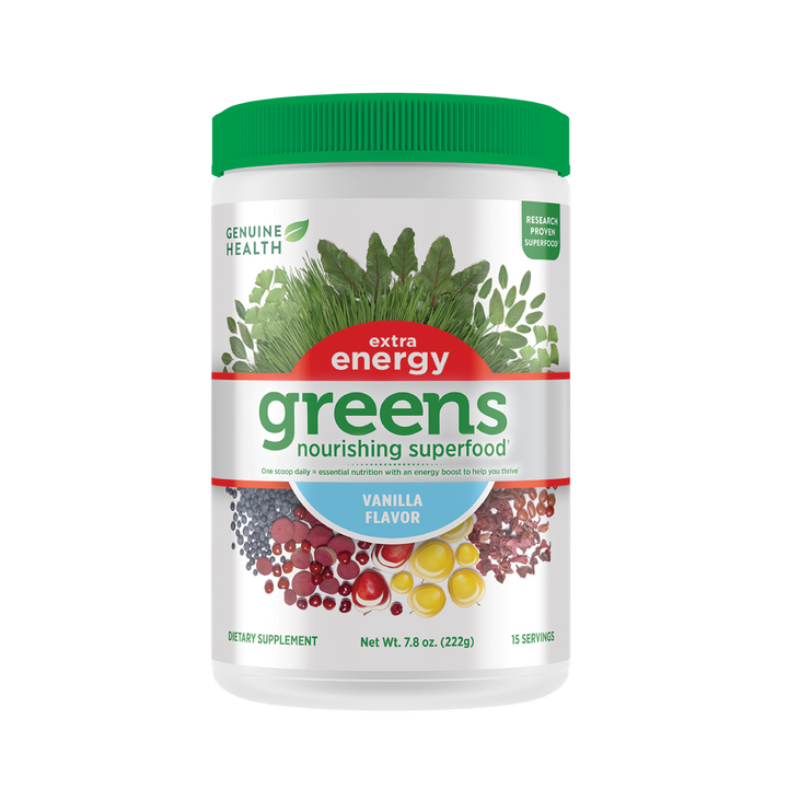 Genuine Health greens+ extra energy vanilla |222g